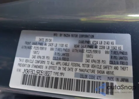 2024 Mazda Cx-5 2.5 S Carbon Edition from USA, damaged, VIN JM3KFBCL6R0518627